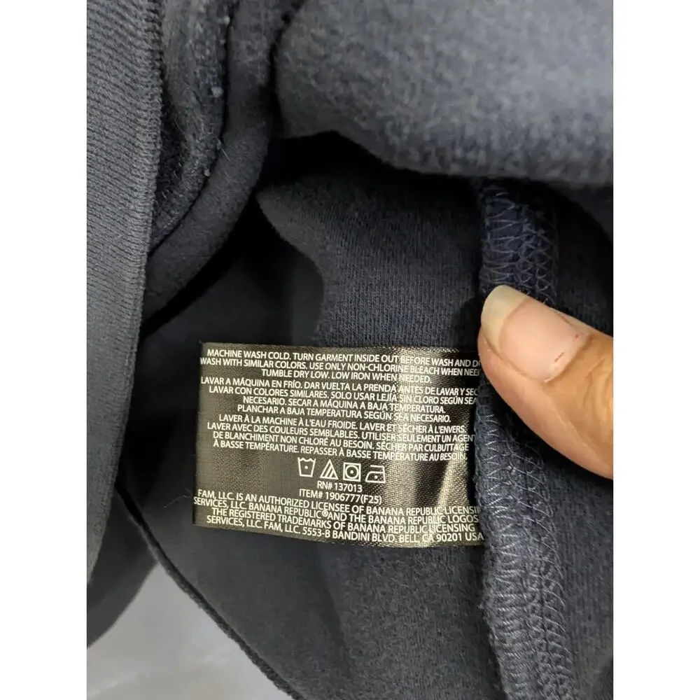 Banana Republic Men's XXL Quarter Zip Pullover Sweatshirt Blue Cotton Blend
